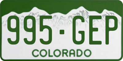 CO license plate 995GEP