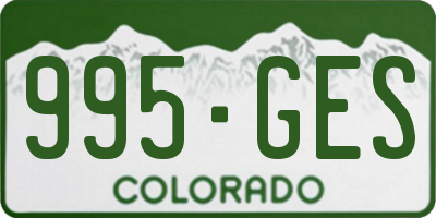 CO license plate 995GES