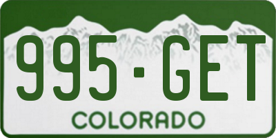 CO license plate 995GET