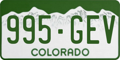 CO license plate 995GEV