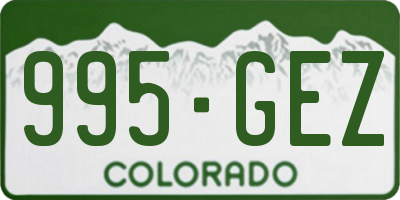 CO license plate 995GEZ