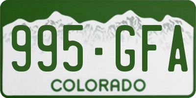 CO license plate 995GFA
