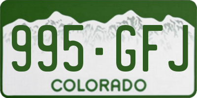 CO license plate 995GFJ