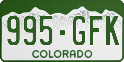 CO license plate 995GFK