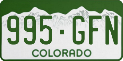 CO license plate 995GFN