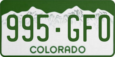 CO license plate 995GFO