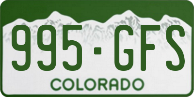 CO license plate 995GFS