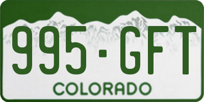 CO license plate 995GFT