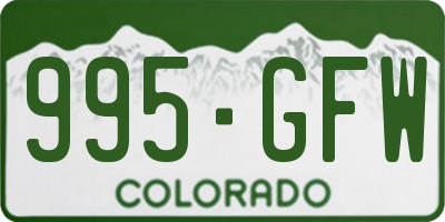 CO license plate 995GFW