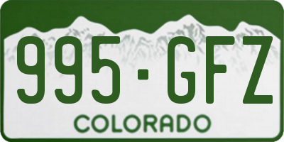 CO license plate 995GFZ