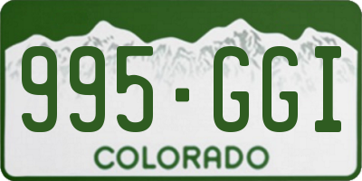 CO license plate 995GGI