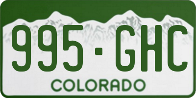 CO license plate 995GHC