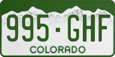 CO license plate 995GHF