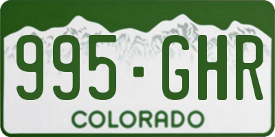 CO license plate 995GHR