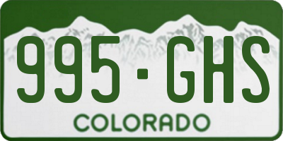 CO license plate 995GHS