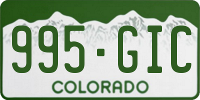 CO license plate 995GIC