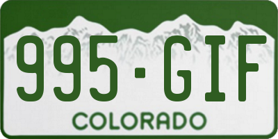 CO license plate 995GIF