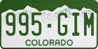 CO license plate 995GIM