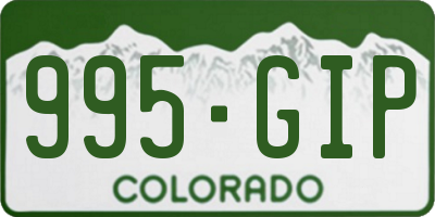 CO license plate 995GIP