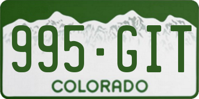 CO license plate 995GIT