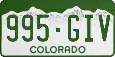 CO license plate 995GIV