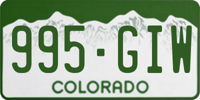 CO license plate 995GIW