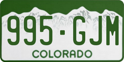 CO license plate 995GJM