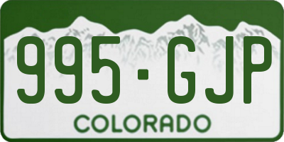 CO license plate 995GJP