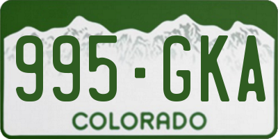 CO license plate 995GKA