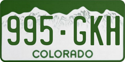 CO license plate 995GKH