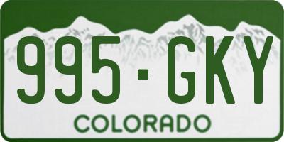 CO license plate 995GKY
