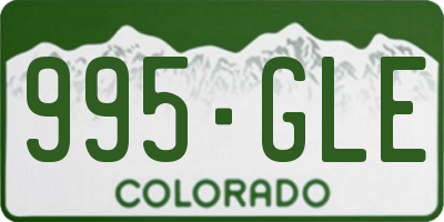 CO license plate 995GLE