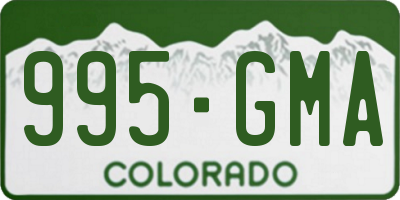 CO license plate 995GMA