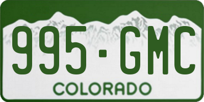 CO license plate 995GMC
