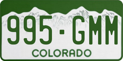 CO license plate 995GMM