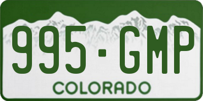 CO license plate 995GMP