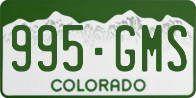 CO license plate 995GMS