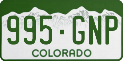 CO license plate 995GNP