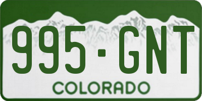 CO license plate 995GNT
