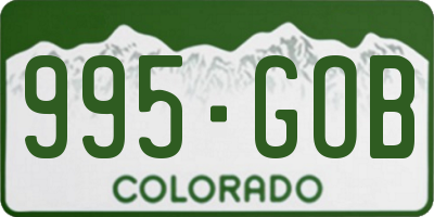 CO license plate 995GOB