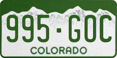 CO license plate 995GOC