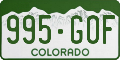 CO license plate 995GOF