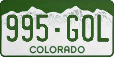 CO license plate 995GOL