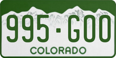 CO license plate 995GOO