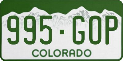 CO license plate 995GOP