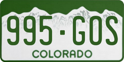 CO license plate 995GOS