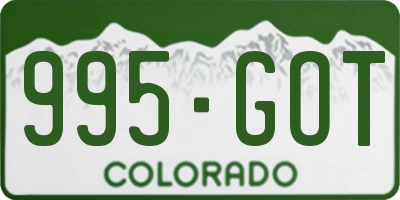 CO license plate 995GOT