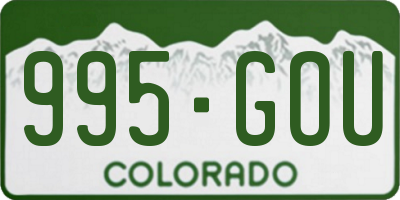 CO license plate 995GOU