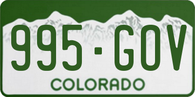 CO license plate 995GOV