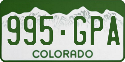 CO license plate 995GPA